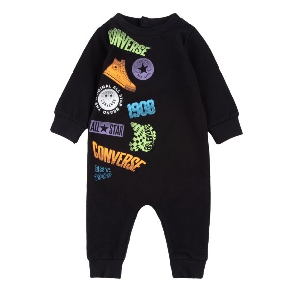 Buy Boy's Converse Distored Long Sleeve Coverall Black | Rookie