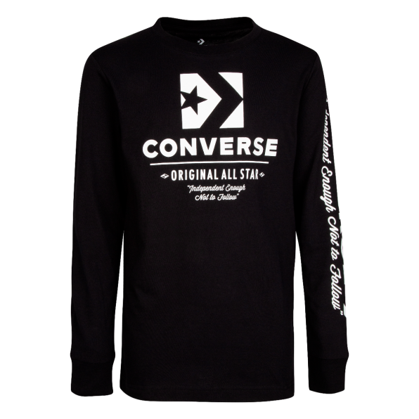 Boy's Black Converse Originals Wordmark T-shirt for Young Adults | Rookie  USA