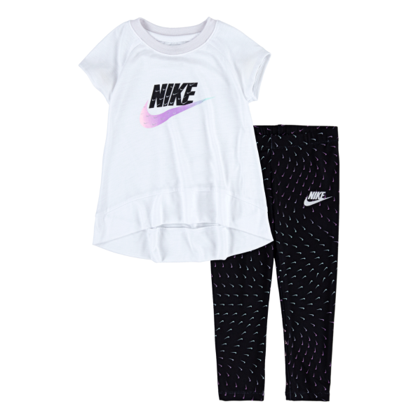 Nike Girls Short Sleeve entials + Legging Set Black