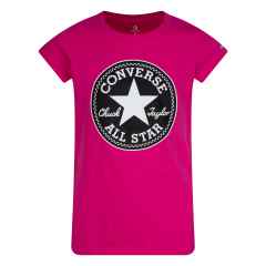 Converse Girls  Shine Print Chuck Tee Prime Pink