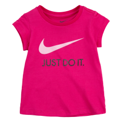 Nike Girls  Swoosh Short Sleeve  Tee Dark Hyper Pink