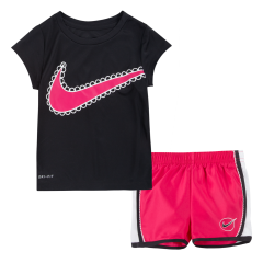 Nike Girls  Icon Clash Tempo Short Set Rush Pink