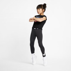 Nike Girls  Sport Short Sleeve t Printed Legging Black