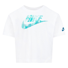 Nike Sci-Dye Boxy White Kids T-Shirt Front View